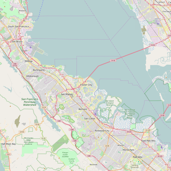 Editable City Map of Foster City, CA