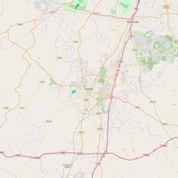 Editable City Map of Franklin, IN