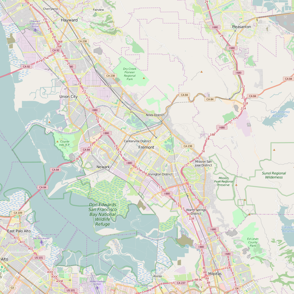 Street Map Of Fremont Ca Fremont, California Map