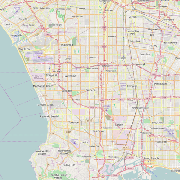 Editable City Map of Gardena, CA