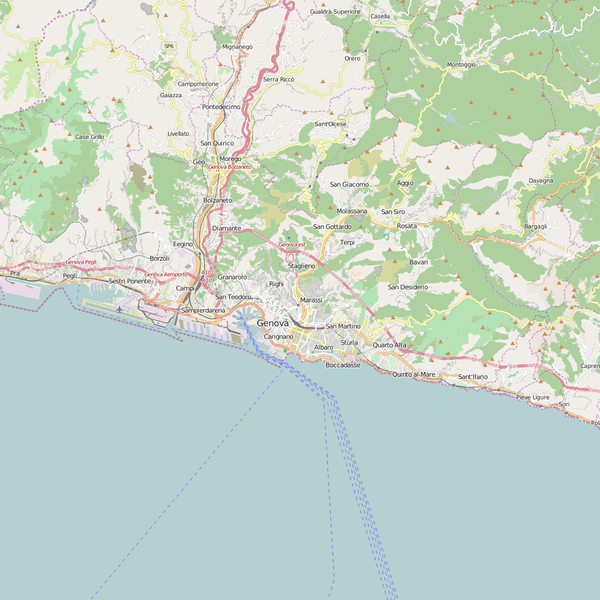 Editable City Map of Genoa