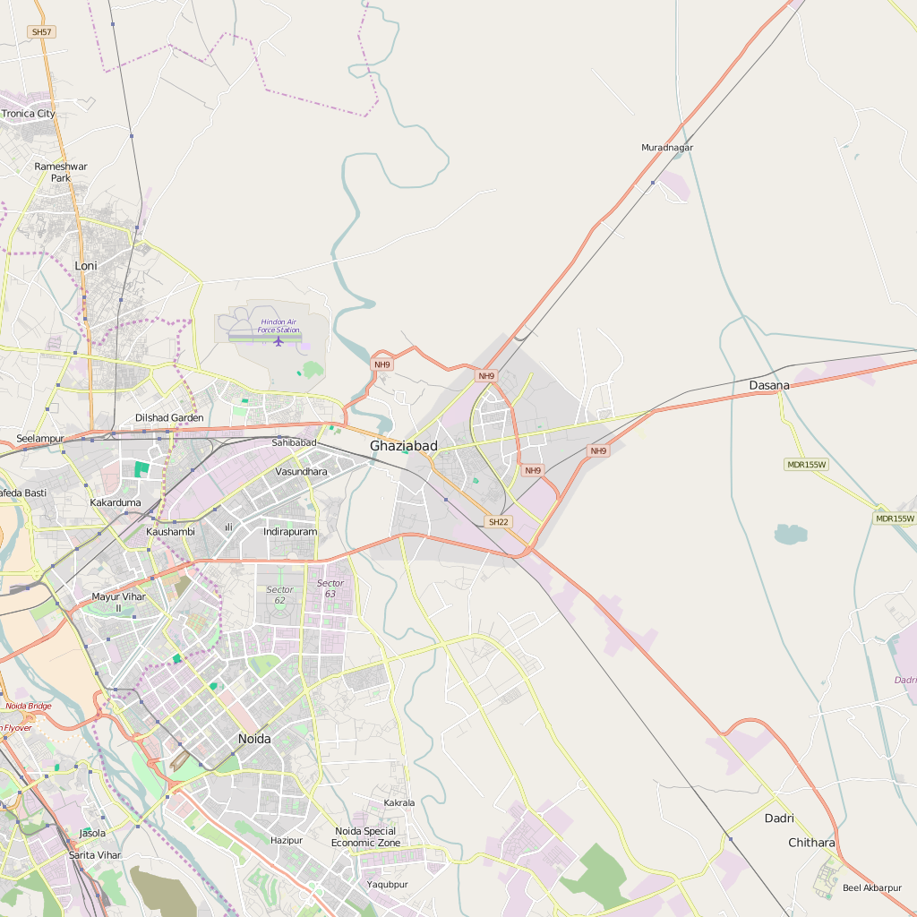 Editable City Map of Ghaziabad