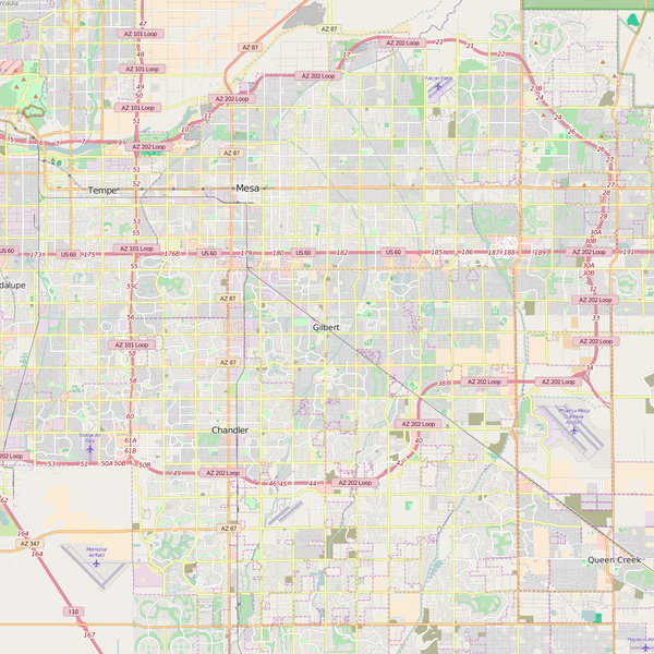 Editable City Map of Gilbert, AZ