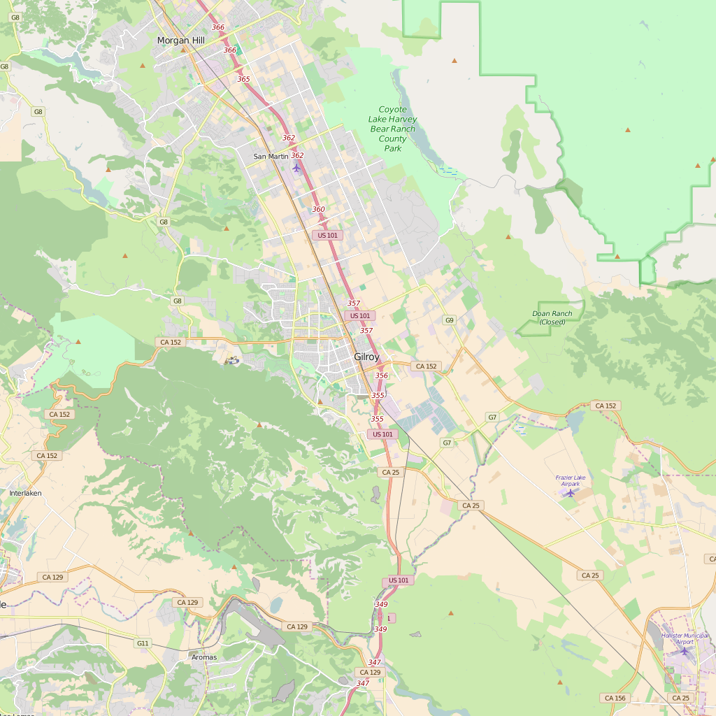 Editable City Map of Gilroy, CA