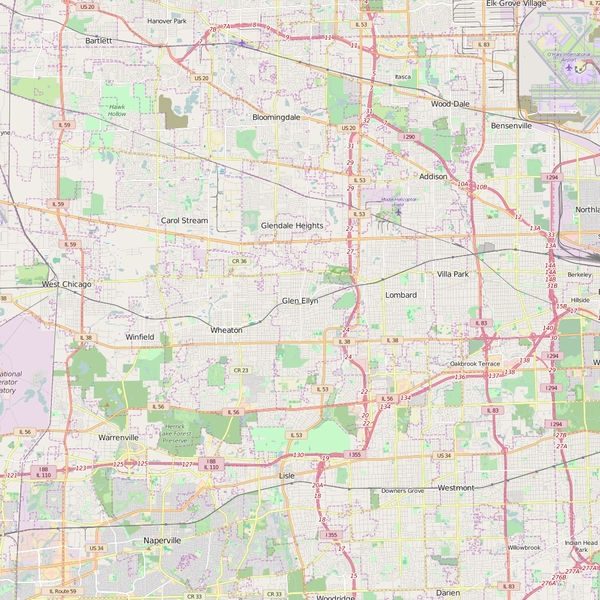 Editable City Map of Glen Ellyn, IL