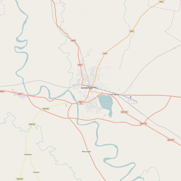 Editable City Map of Gorakhpur