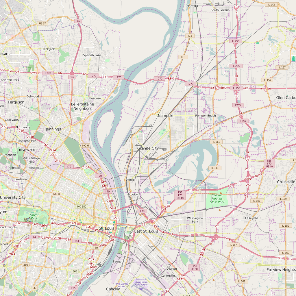 Editable City Map of Granite City, IL