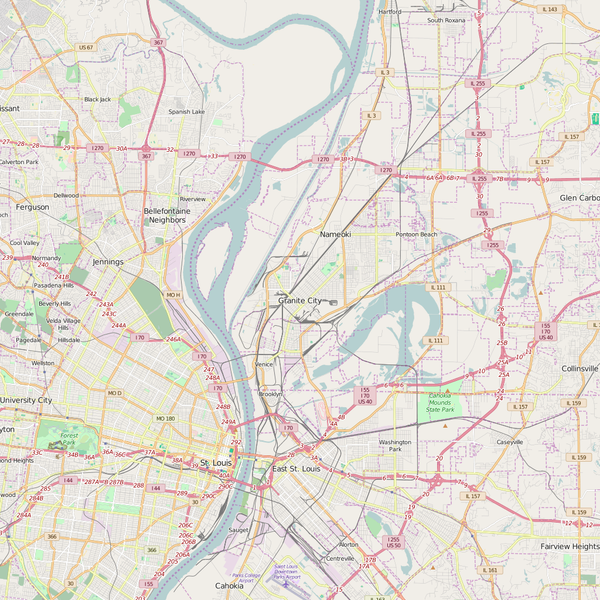 Editable City Map of Granite City, IL