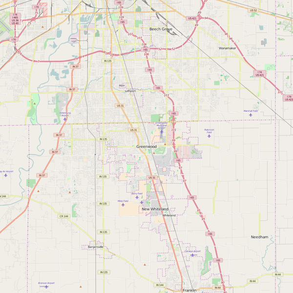 Editable City Map of Greenwood, IN