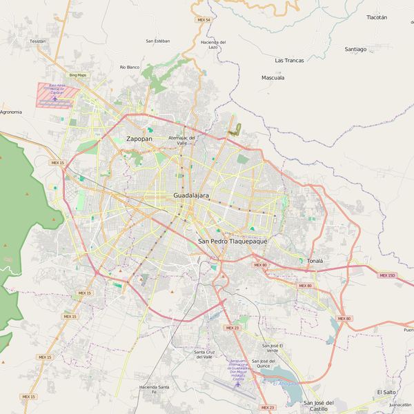 Editable City Map of Guadalajara
