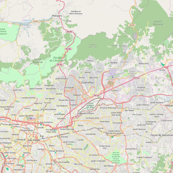 Editable City Map of Guarulhos