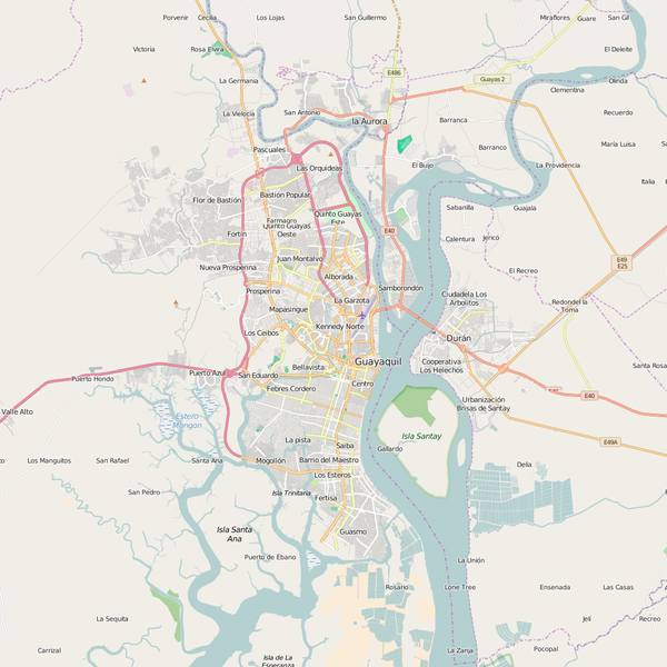 Editable City Map of Guayaquil