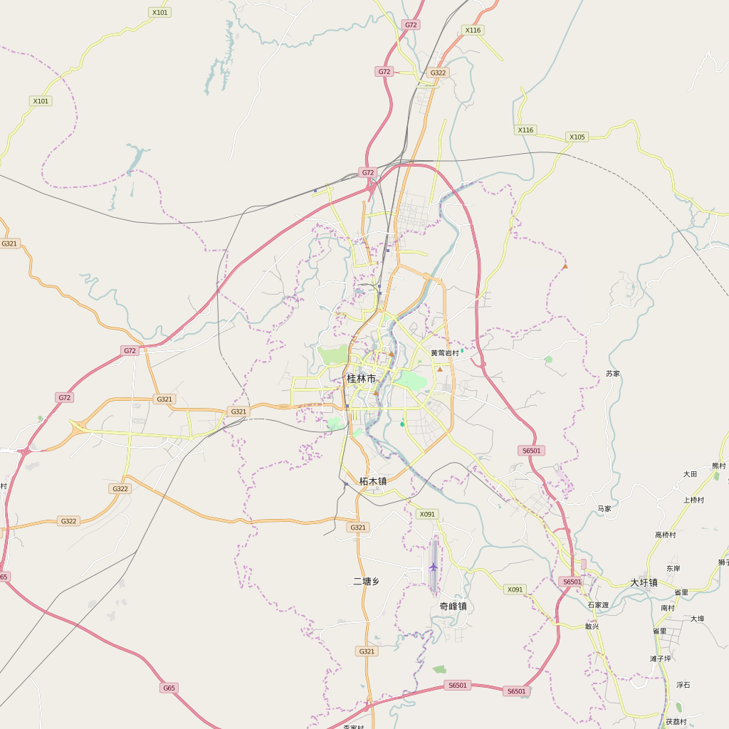 Editable City Map of Guilin