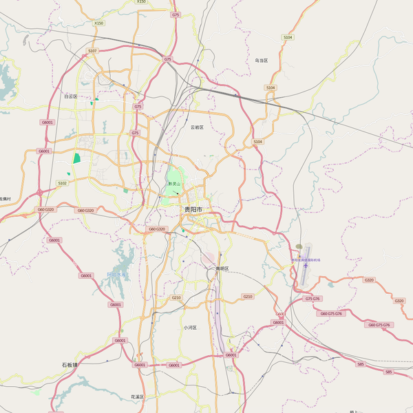 Editable City Map of Guiyang