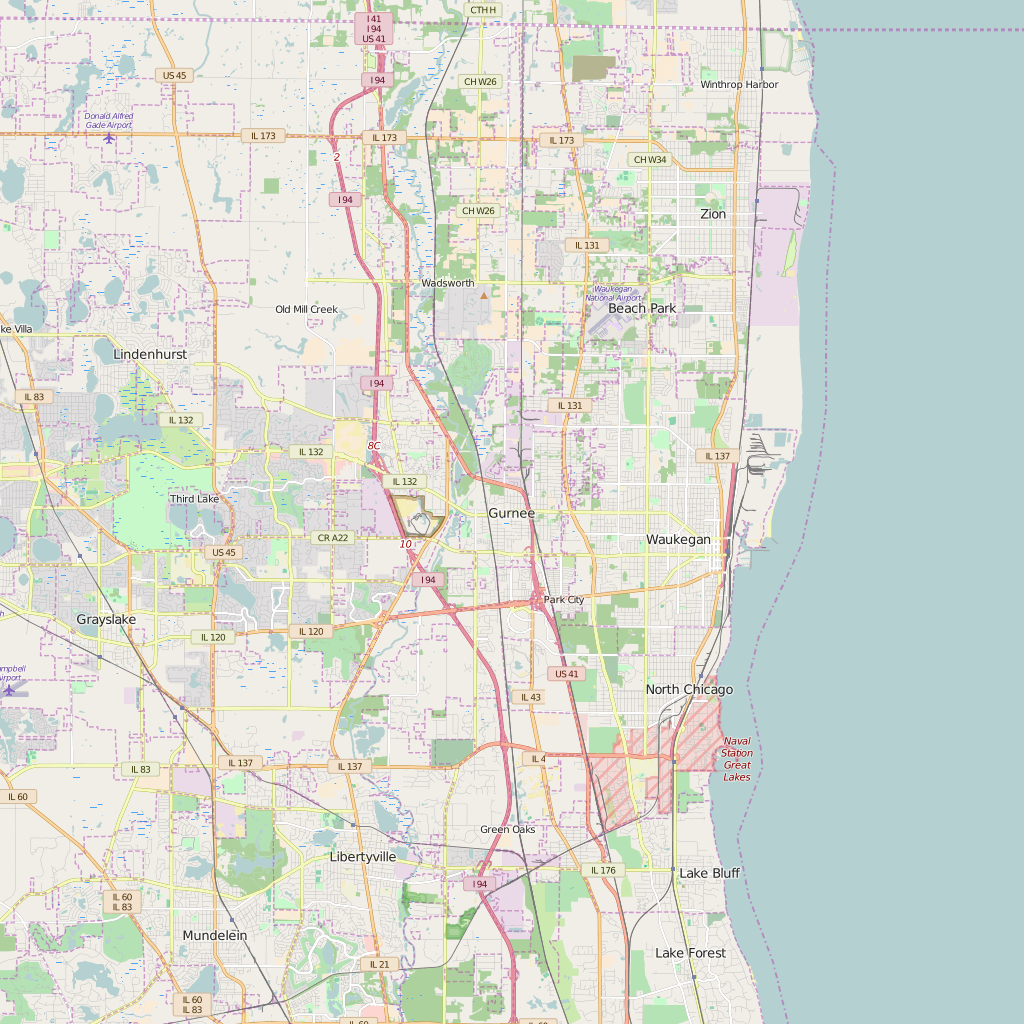 Editable City Map of Gurnee, IL