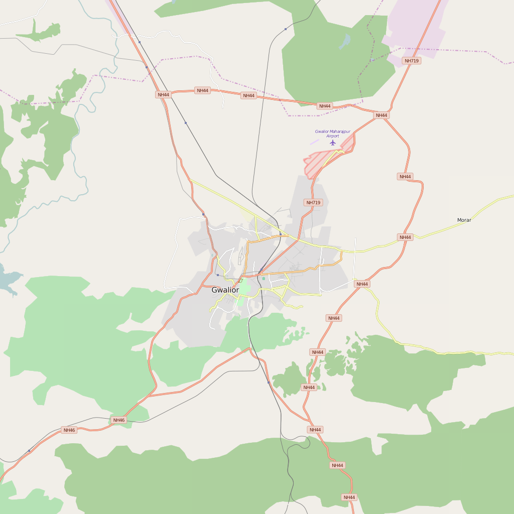 Editable City Map of Gwalior