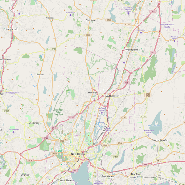 Editable City Map of Hamden, CT