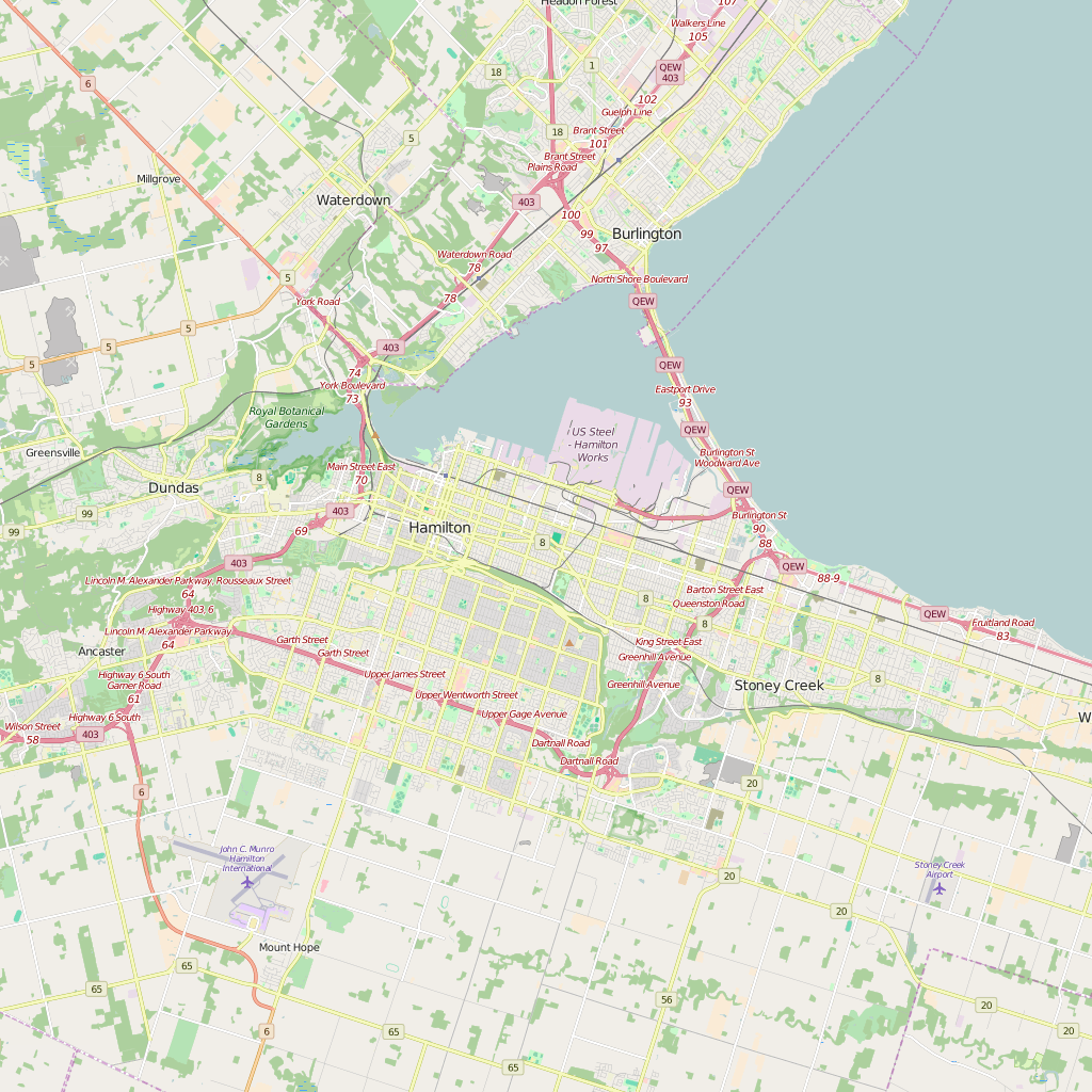 Editable City Map of Hamilton