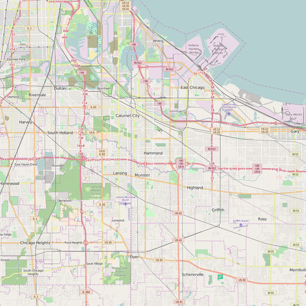 Editable City Map of Hammond, IN