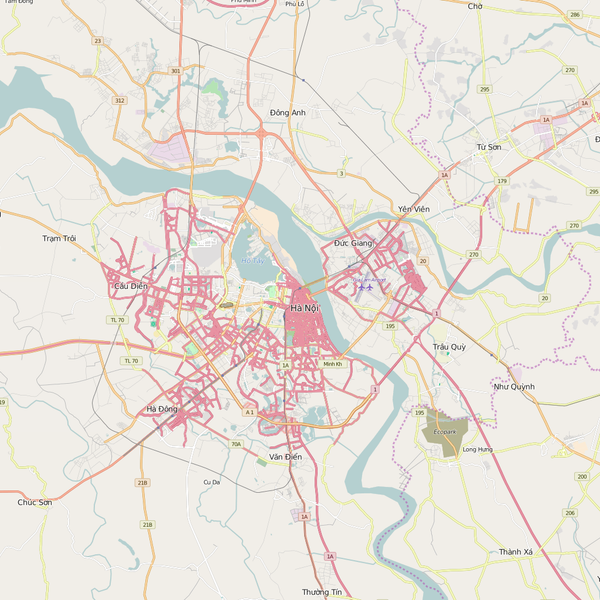 Editable City Map of Hanoi