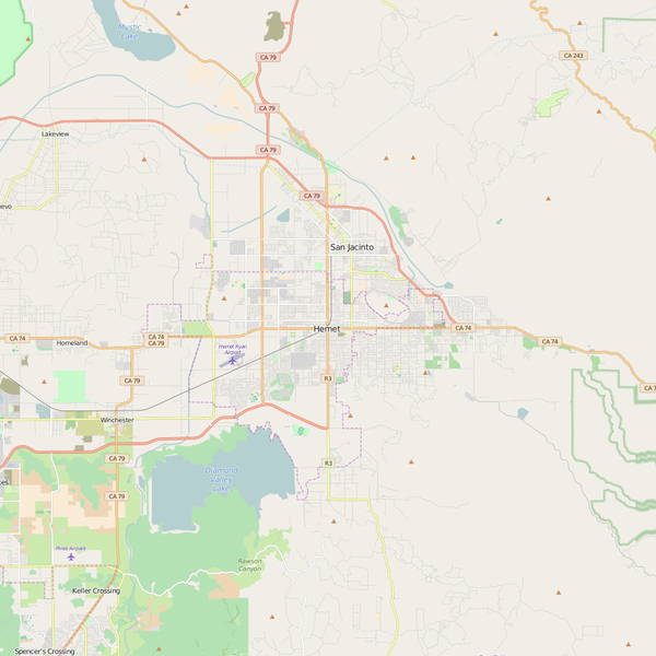 Editable City Map of Hemet, CA
