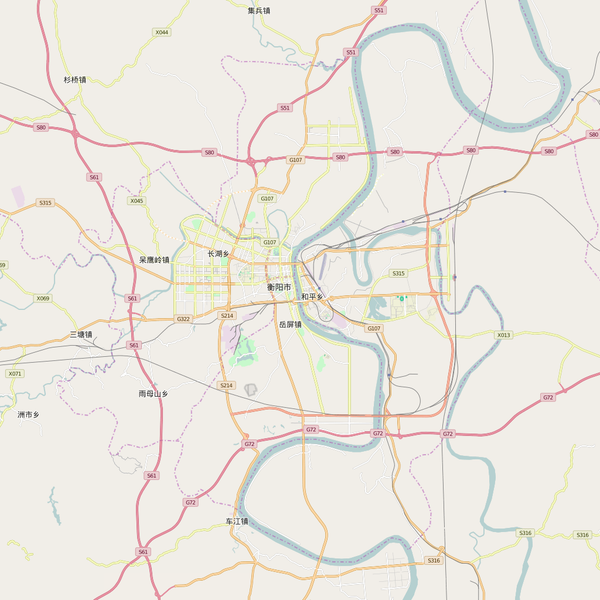 Editable City Map of Hengyang
