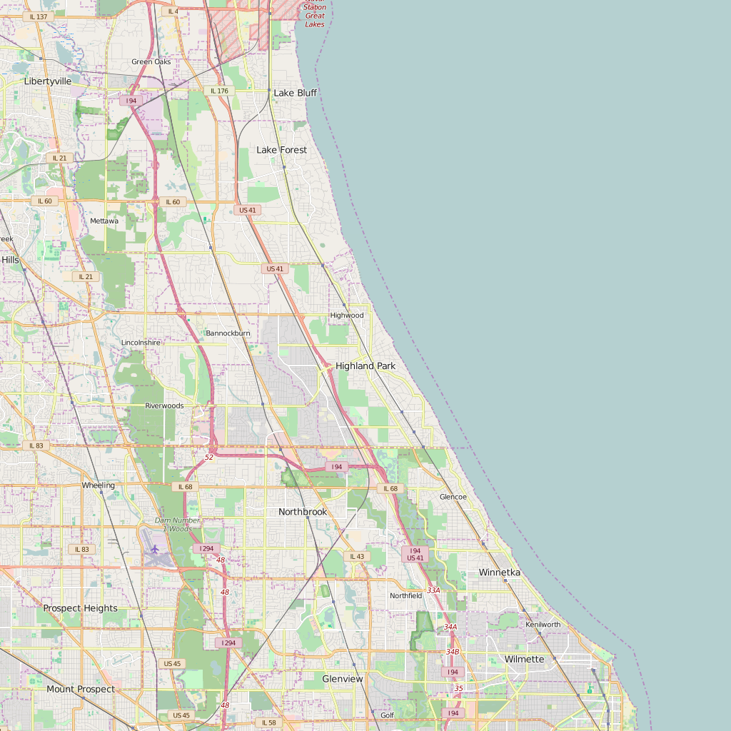 Editable City Map of Highland Park, IL