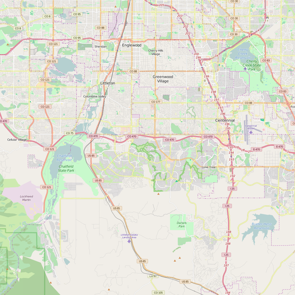 Editable City Map of Highlands Ranch, CO