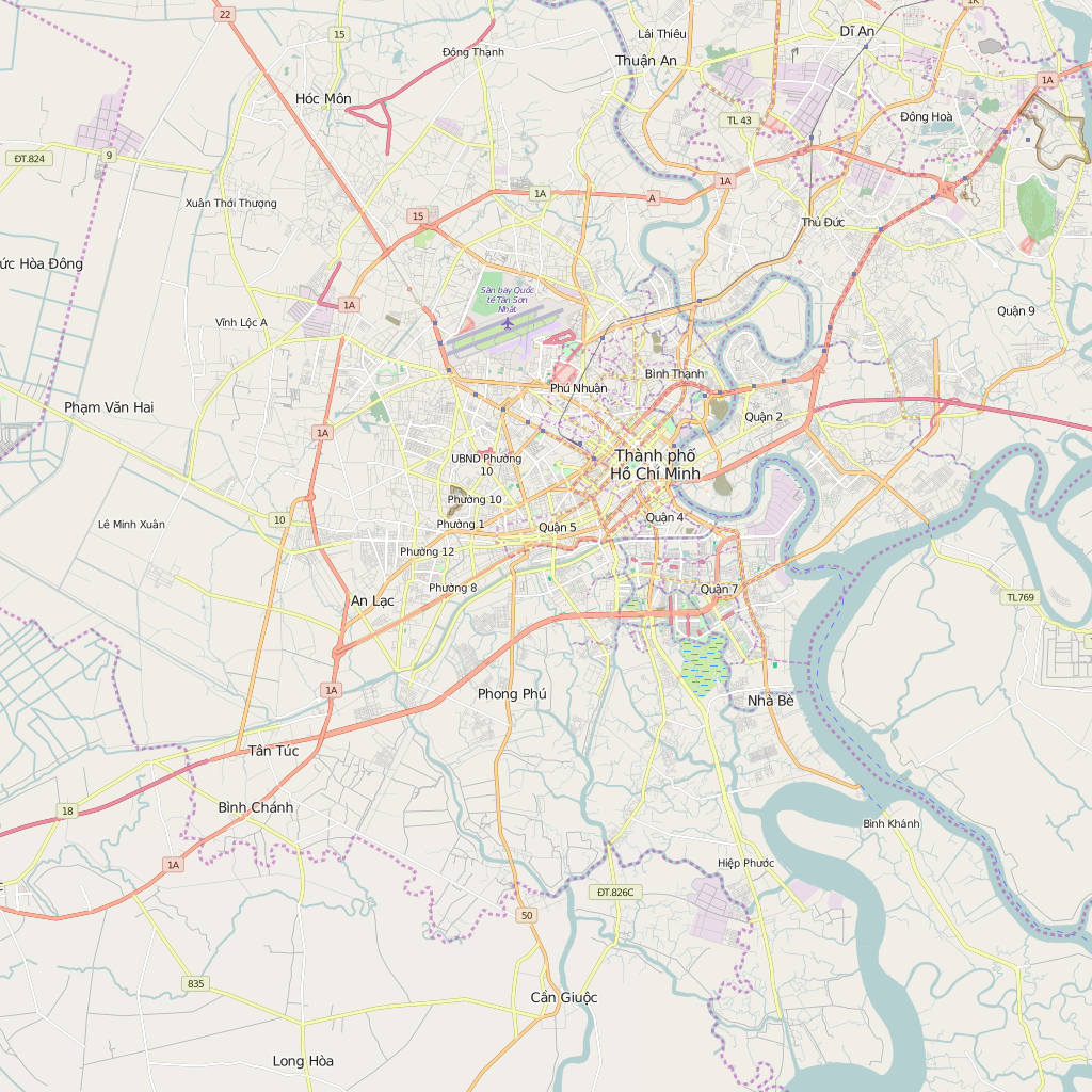 Editable City Map of Ho Chi Minh City