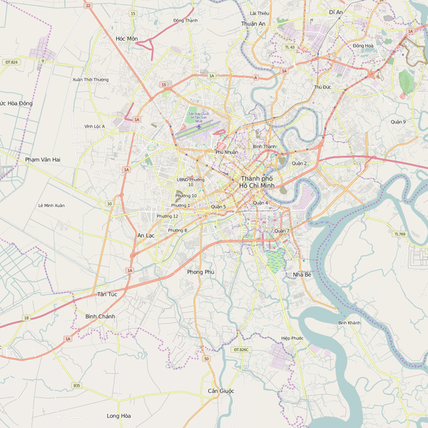 Editable City Map of Ho Chi Minh City