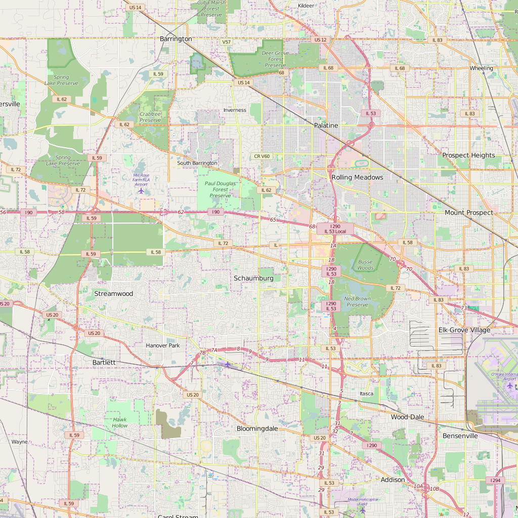 Editable City Map of Hoffman Estates, IL