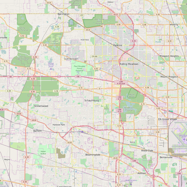Editable City Map of Hoffman Estates, IL