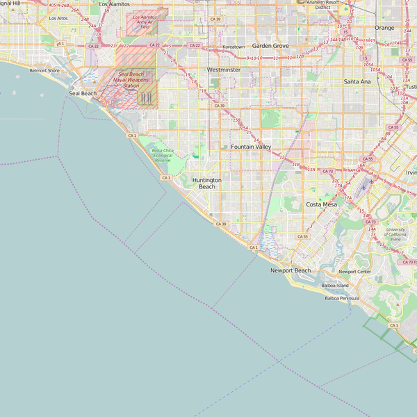 Editable City Map of Huntington Beach, CA