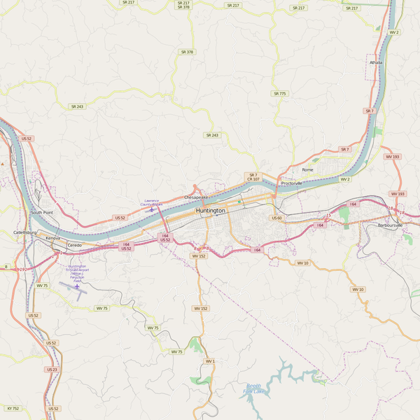 Editable City Map of Huntington, IN