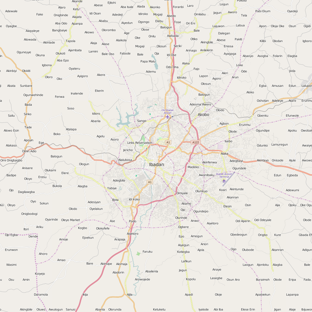 Editable City Map of Ibadan
