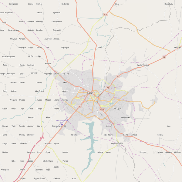 Editable City Map of Ilorin