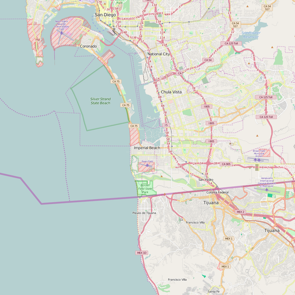 Editable City Map of Imperial Beach, CA