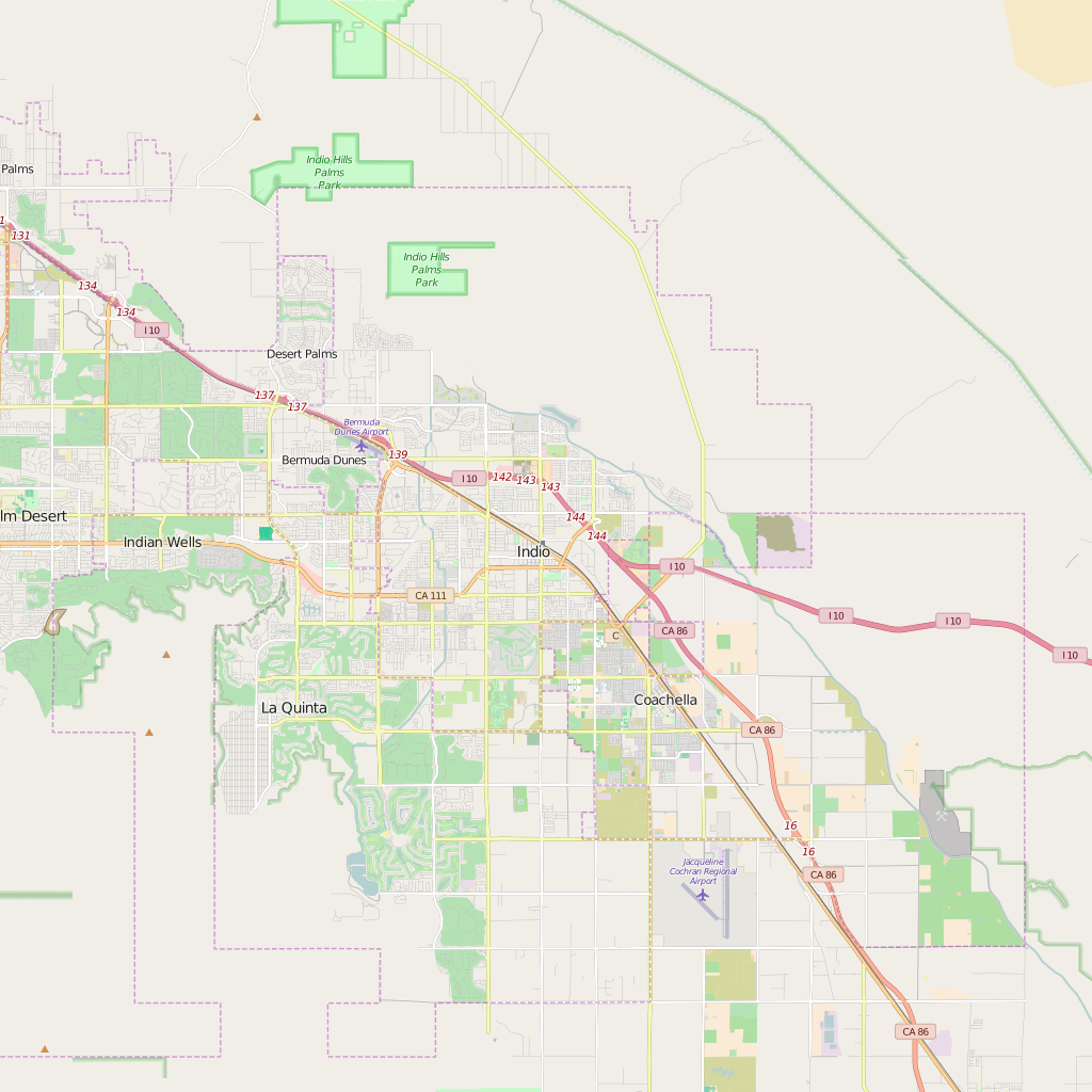 Editable City Map of Indio, CA