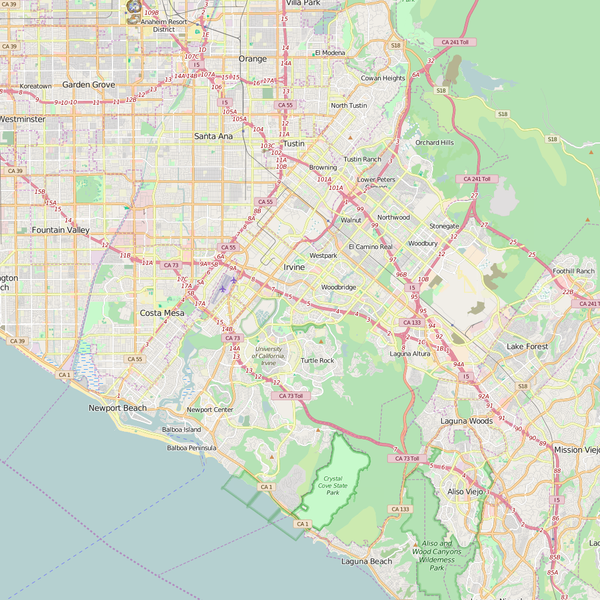 Editable City Map of Irvine, CA