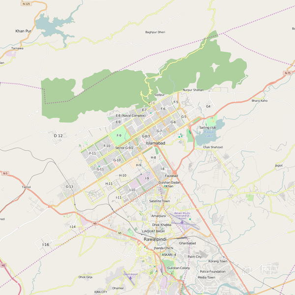 Editable City Map of Islamabad
