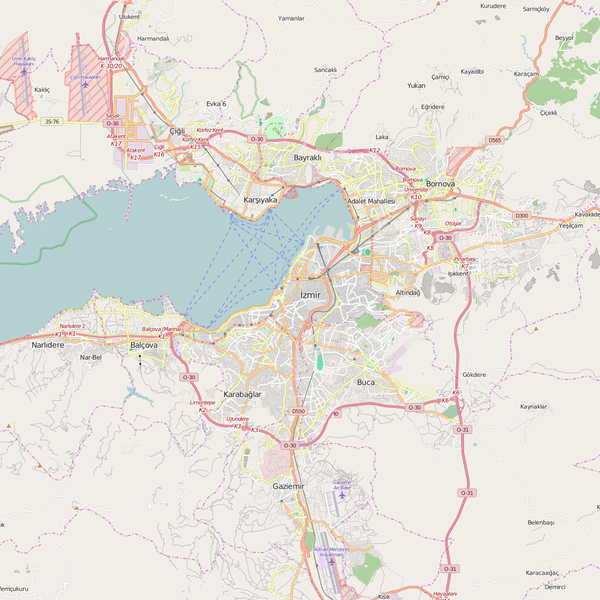Editable City Map of Izmir