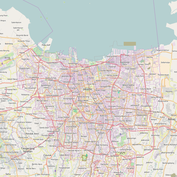 Editable City Map of Jakarta