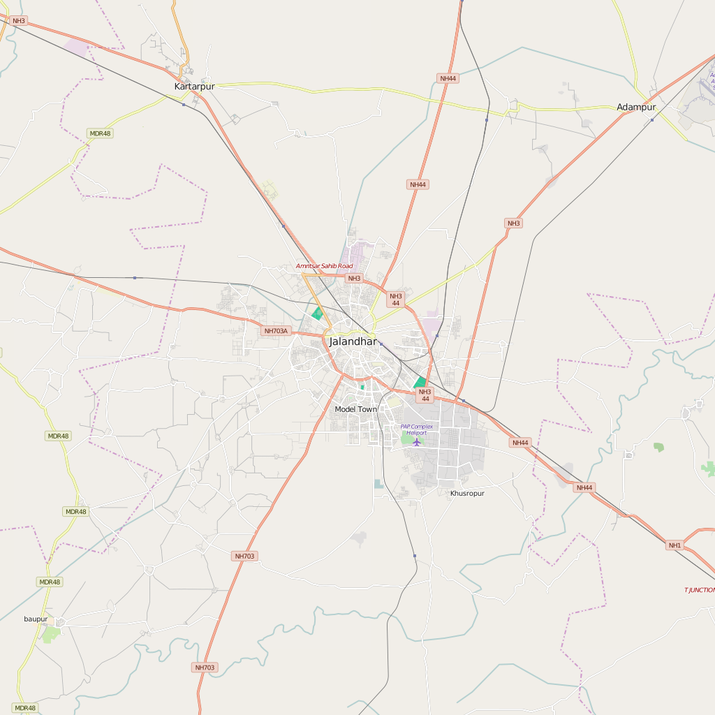 Editable City Map of Jalandhar