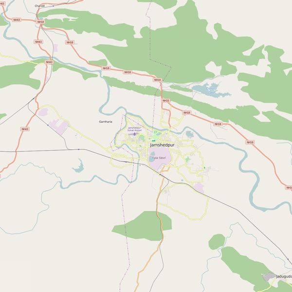 Editable City Map of Jamshedpur