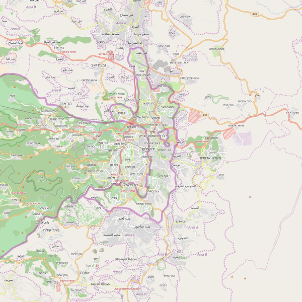 Editable City Map of Jerusalem