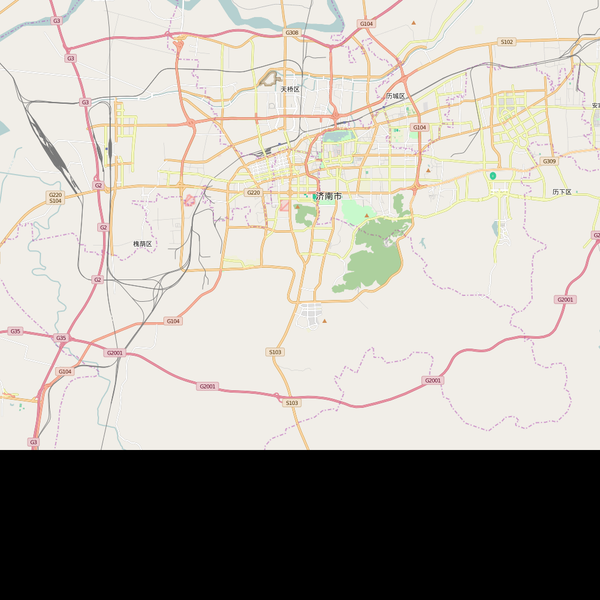 Editable City Map of Jinan