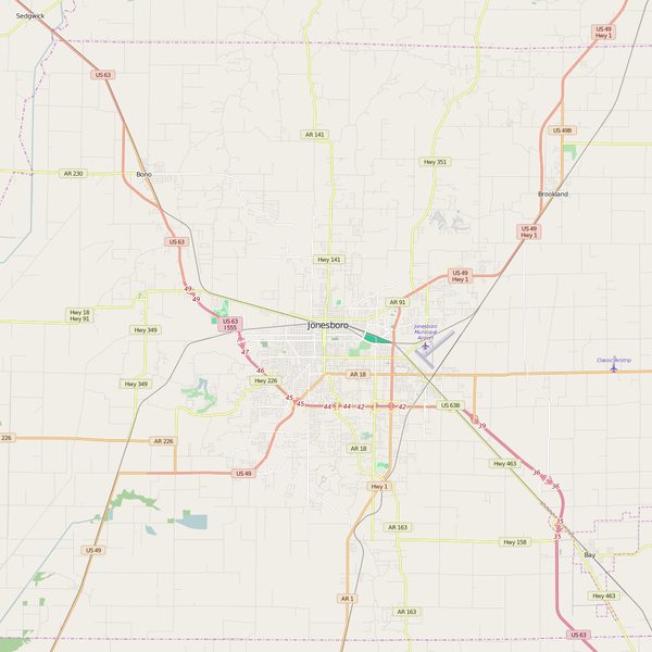 Editable City Map of Jonesboro, AR