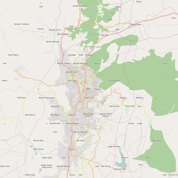 Editable City Map of Jos