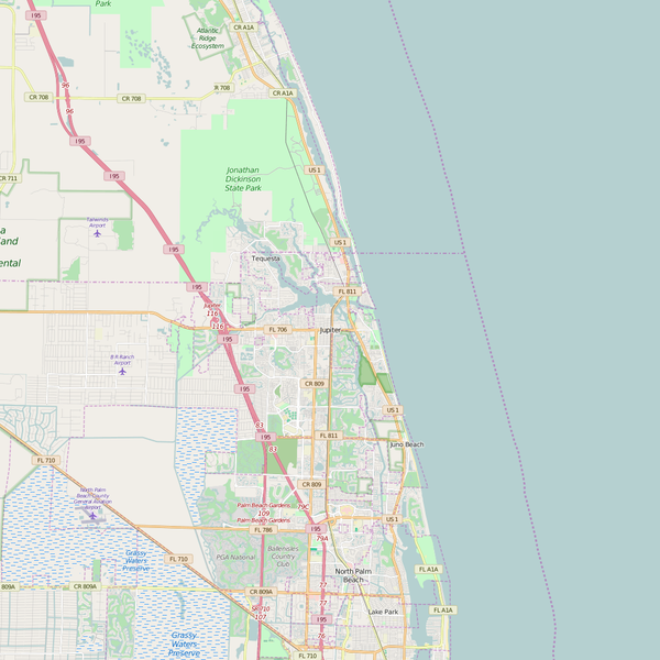 Editable City Map of Jupiter, FL