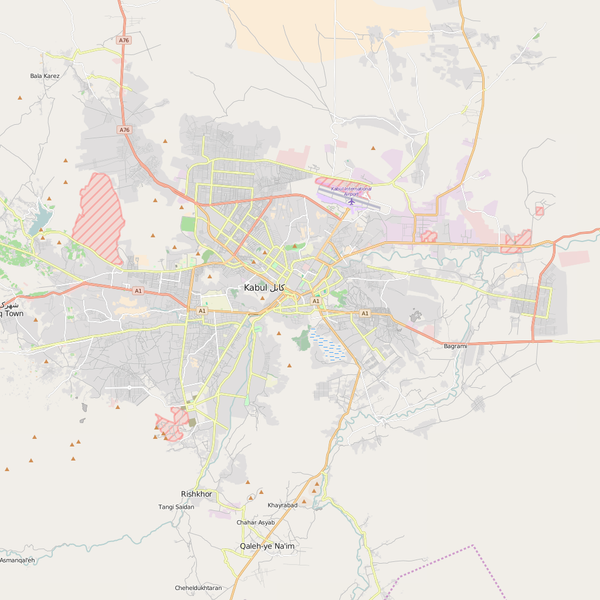 Editable City Map of Kabul